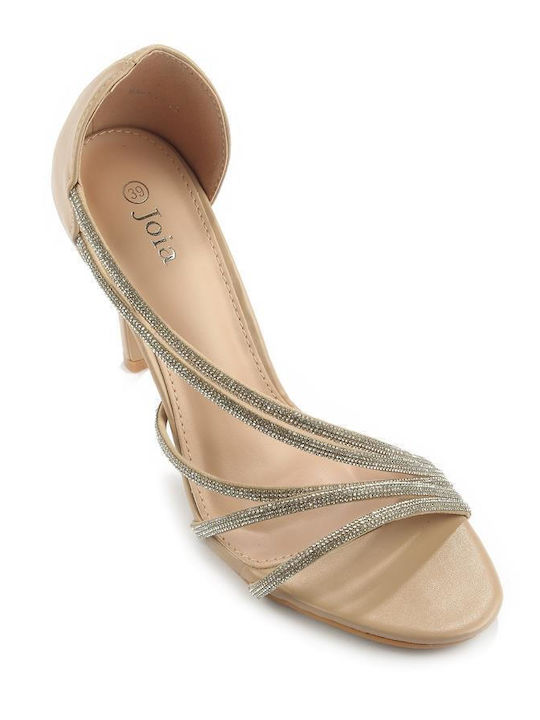 Сандали с тънки каишки All Strass Fshoes H8/570.08 - Fshoes - Nude