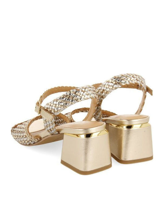 Leder Sandalen Gold