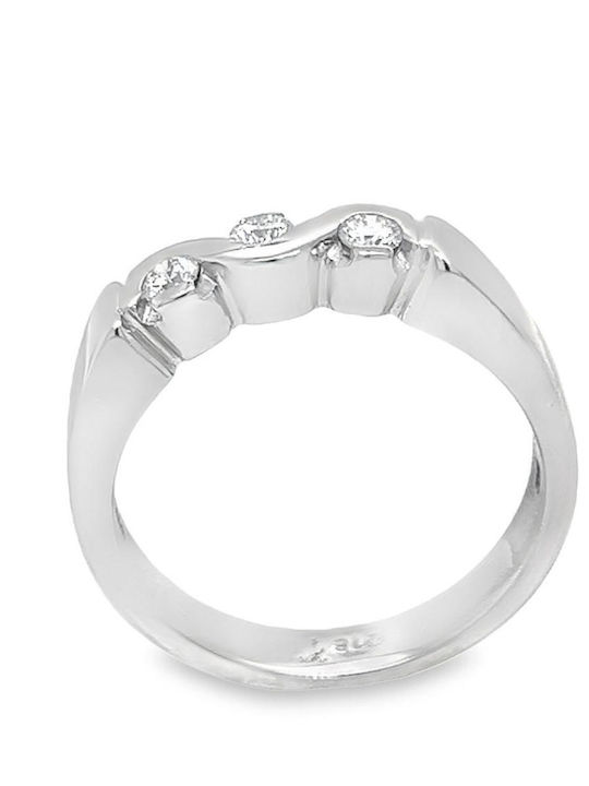 Xryseio Ring with Diamond made of White gold 18K