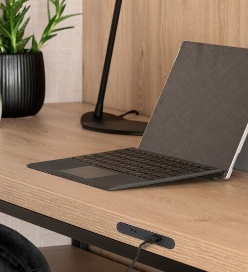 Emuca Priză Mortice Cu 2 Prize USB Neagră