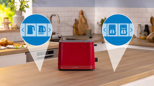 Bosch MyMoment Φρυγανιέρα 2 Θέσεων 950W Κόκκινη