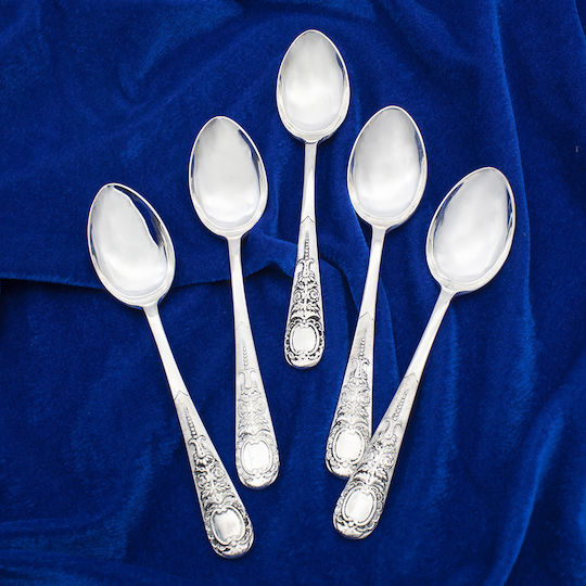 Savvas Design Set de Linguri Alimente Metalice Argintiu 15cm 5buc