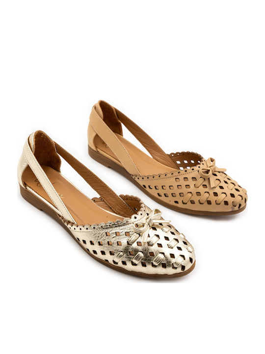 Leather Ballerinas Beige
