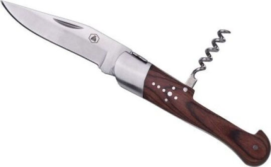Laguiole Pakka Wood Taschenmesser Braun in Lederhülle