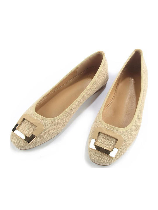 Damen Ballerinas in Beige Farbe
