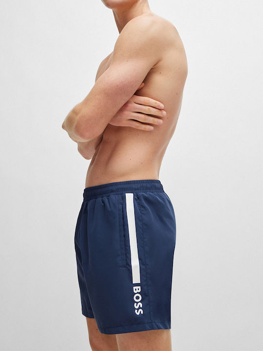 HUGO BOSS Herren Dolphin Badehose – Klassisches Logo-Design, Schnell Trocknend, Elastischer Bund