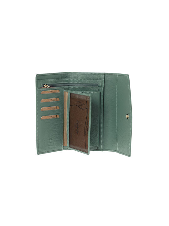 Lavor Large Leather Women's Wallet Coins with RFID Green