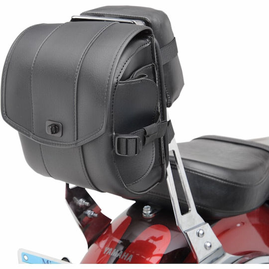 Saddlemen Πλαϊνή Βαλίτσα Μοτοσυκλέτας Δερμάτινη σε Μαύρο Χρώμα