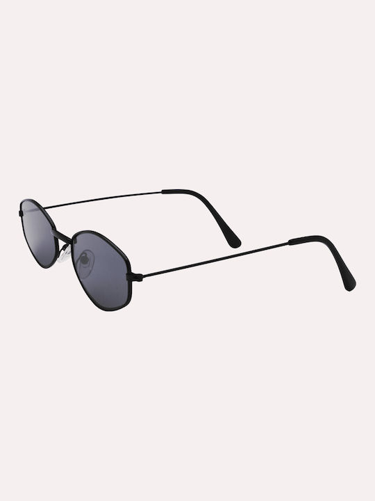 Women's Sunglasses with Black Metal Frame and Black Lens 03-2517