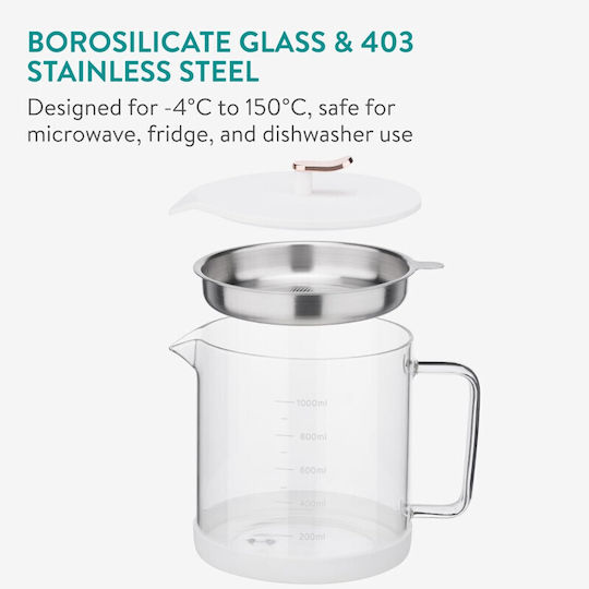Navaris Teekanne mit Filter Rostfreier Stahl 1500ml