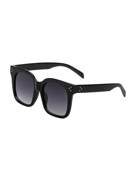 Women's Sunglasses with Black Plastic Frame and Black Gradient Lens 01-7140-Black-Black