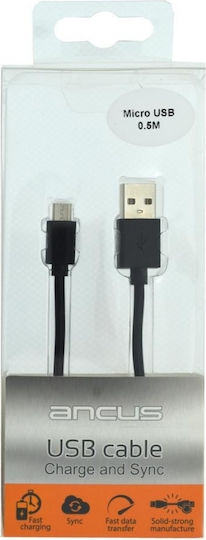 Ancus Regular USB 2.0 to micro USB Cable Μαύρο 0.5m (26167) 1τμχ
