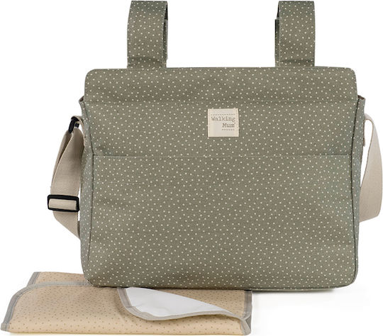 Poppy Olive Polka Dot Changing Bag | Walking Mum 1120800318