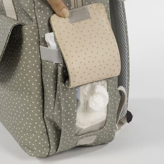 Backpack Changing Bag Poppy Olive Polka Dot | Walking Mum 1120800322