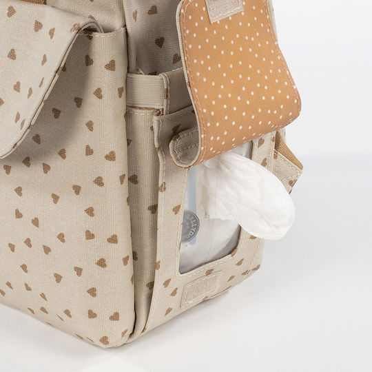 Backpack Changing Bag Poppy Cinnamon Hearts | Walking Mum 1120800325