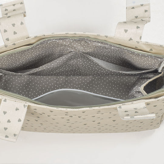 Τσάντα Αλλαξιέρα Poppy Olive Hearts | Walking Mum 1120800320
