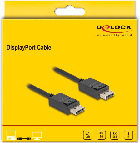 DeLock Kabel DisplayPort-Stecker - DisplayPort-Stecker 1m Schwarz (80492)