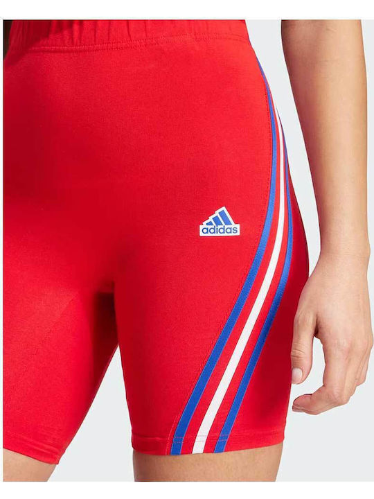Future Icons 3-stripes Training Γυναικείο Ποδηλατικό Κολάν Κόκκινο