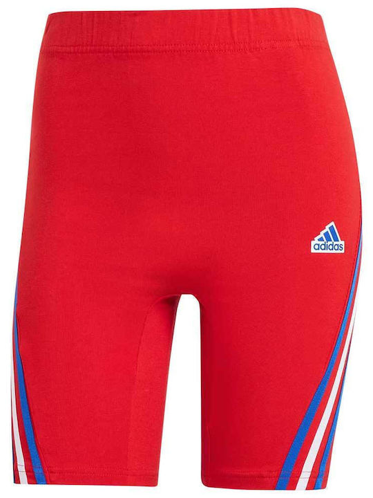 Future Icons 3-stripes Training Γυναικείο Ποδηλατικό Κολάν Κόκκινο