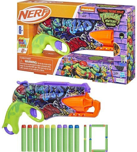Nerf Launcher Turtles Mutant Mayhem Blaster For 8+ Years