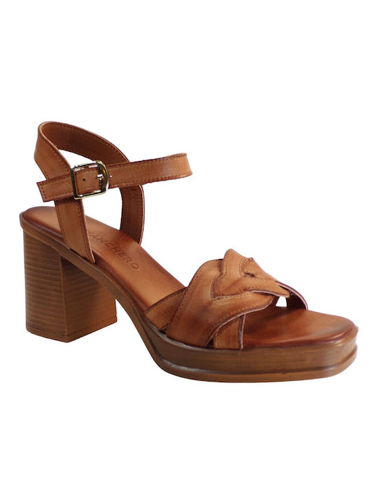 Commanchero Original Leather Women's Sandals Tabac Brown