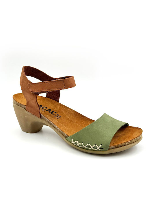 Chacal Leather Women's Sandals Green