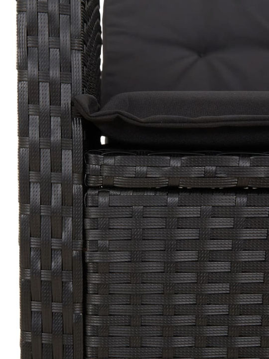 Garden & Outdoor Furniture Sets Dining Room Set 2 Pieces Black with Pillows
