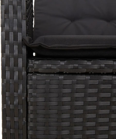 Garten- und Outdoor-Möbelsets 2 Stück Schwarz mit Kissen