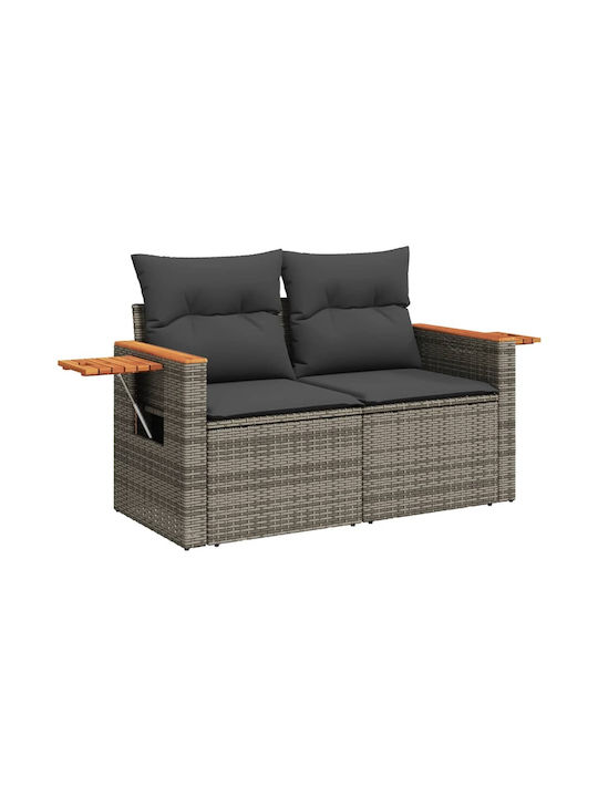 Set Outdoor Lounge Grey with Pillows 3pcs