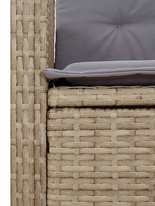 Garden & Outdoor Furniture Sets Dining Room Set 2 Pieces Beige with Pillows