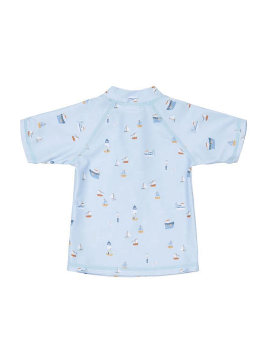 Cl2-81640 Tricou cu mânecă scurtă pentru copii Little Dutch cu protecție Uv50 Sailors Bay Blue