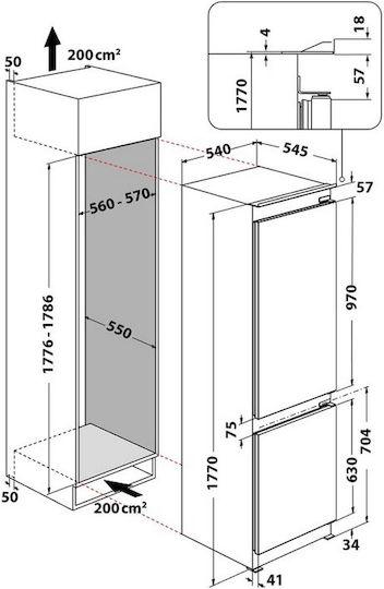 Indesit 250лт В177xШ54xД54.5см. Бял INC18 T112
