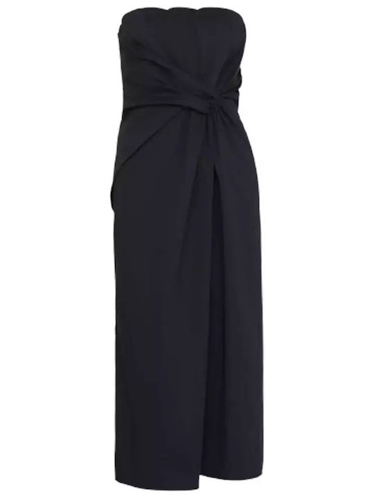 Midi Φόρεμα για Γάμο / Βάπτιση Strapless Black