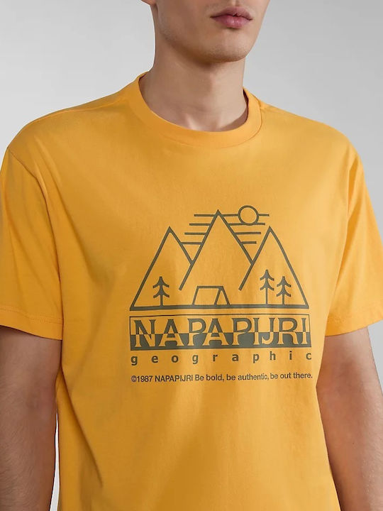 Napapijri T-shirt Bărbătesc cu Mânecă Scurtă Yellow