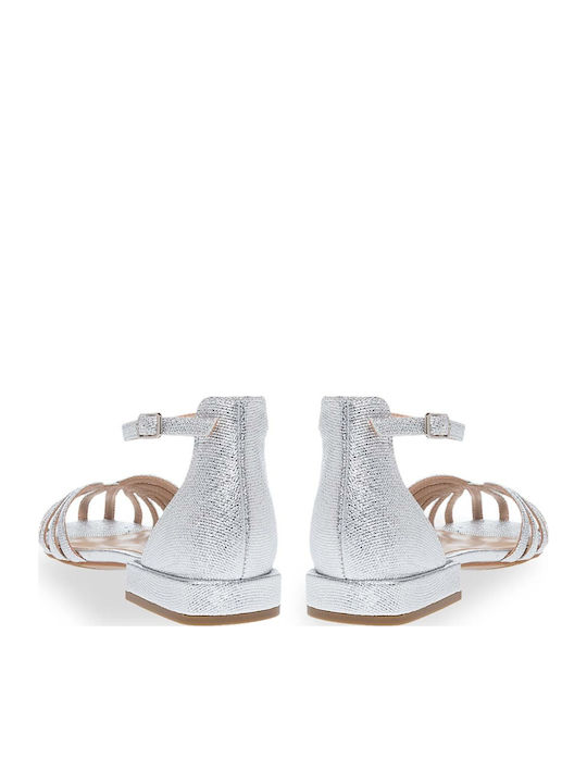 Leder Sandalen Silber