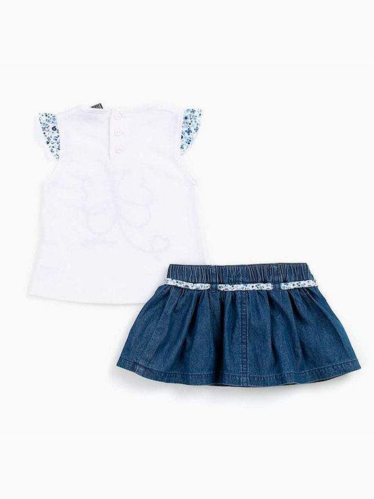 Losan Kids Set with Skirt Summer 2pcs White