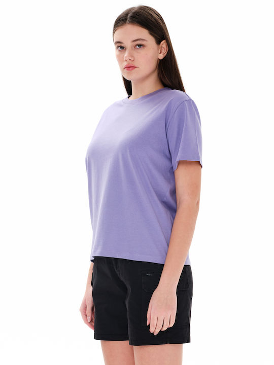 Emerson Γυναικείο Crop T-shirt Μωβ