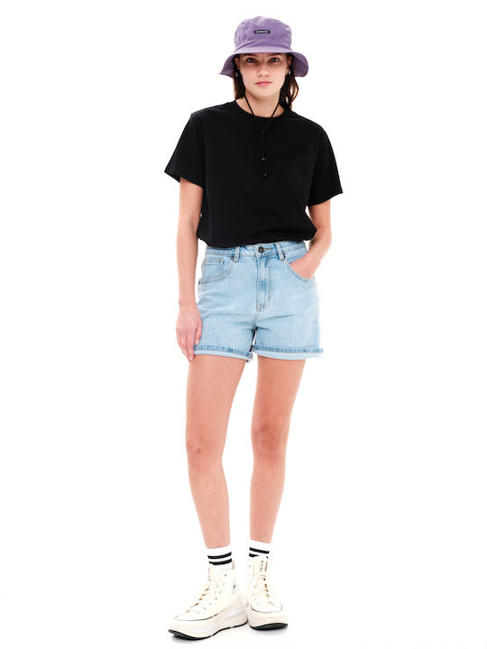 Γυναικείο Oversized Crop T-shirt Μαύρο
