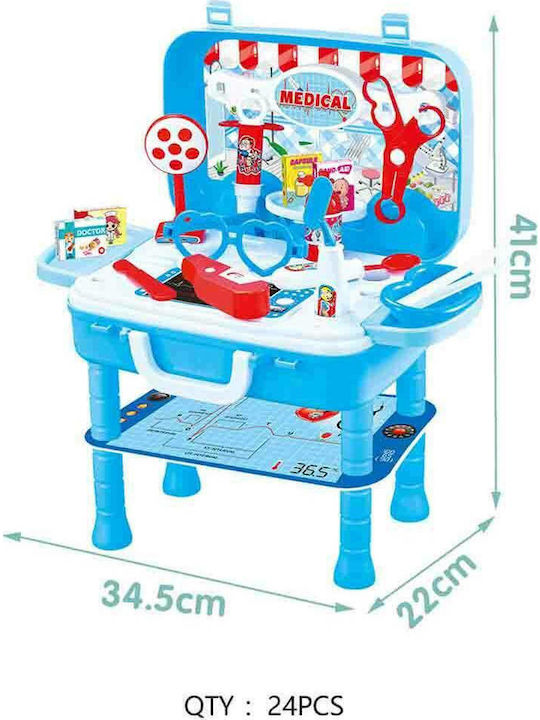 Super Set Koffer mit Rädern, das die kleine Arztpraxis öffnet und 26 Zubehörteile Zita Toys