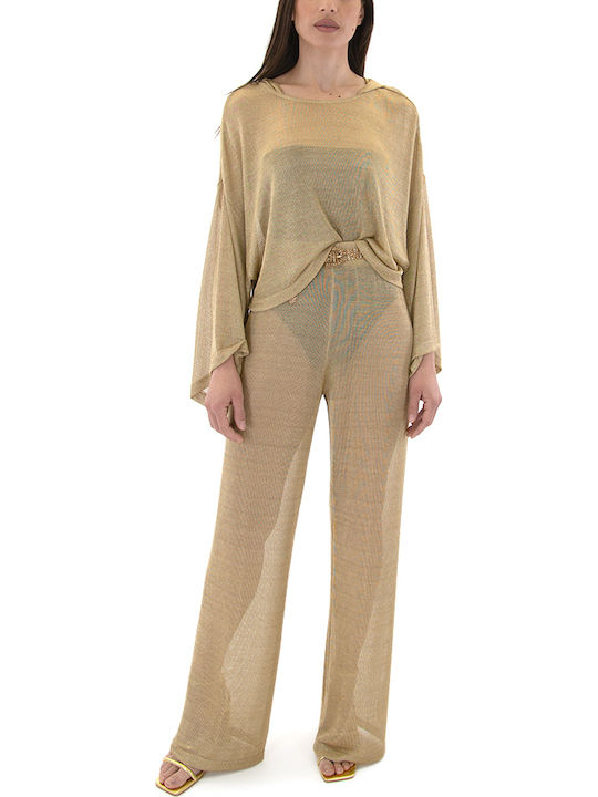 Zoya Chained High Waist Wide Leg Pants Women Zoya Gold (145-867-012-gold)