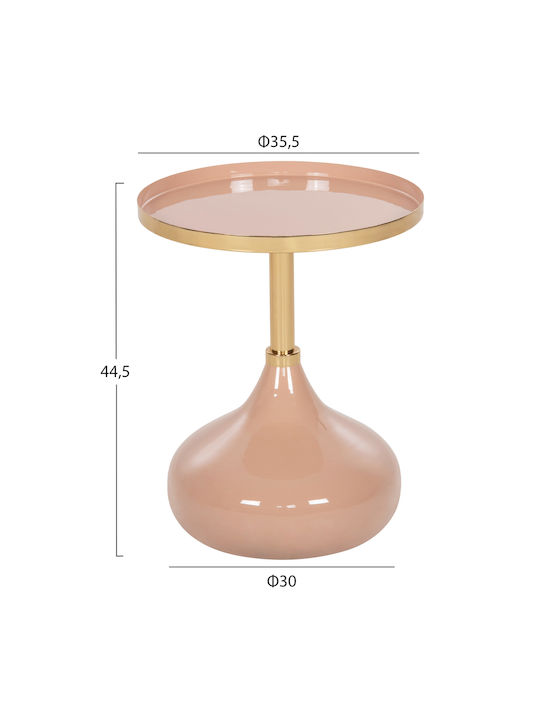 Rundes Beistelltisch Metall Sofort-beige M35.5xL35.5xH44.5cm