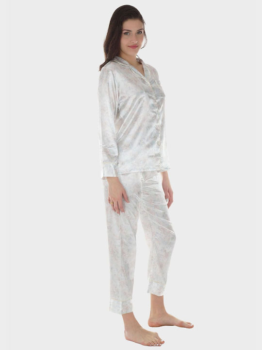 G Secret Sommer Damen Pyjama-Set Satin MORE All Print