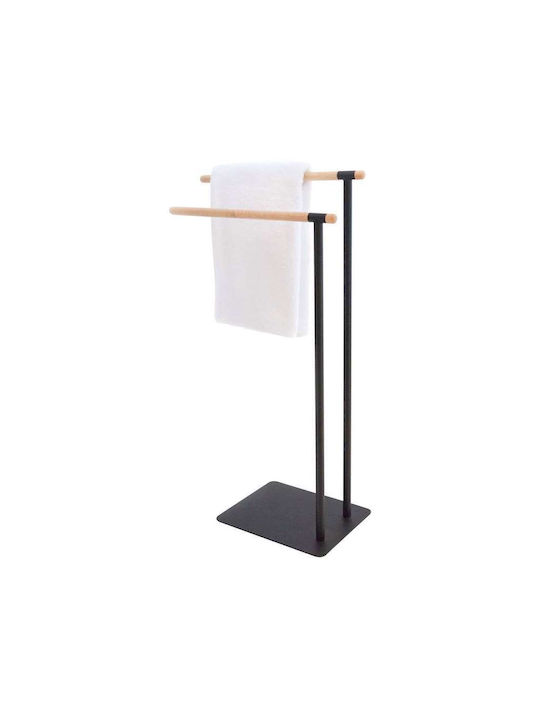 Sealskin Brix Double Floor Standing Bathroom Freestanding Towel Rack ​43x80cm Black