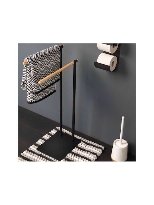 Sealskin Brix Double Floor Standing Bathroom Freestanding Towel Rack ​43x80cm Black