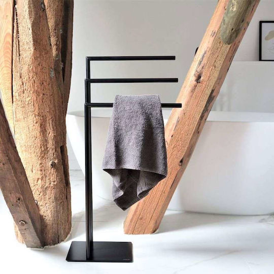 Sealskin Triple Floor Standing Bathroom Freestanding Towel Rack ​49x90cm Black
