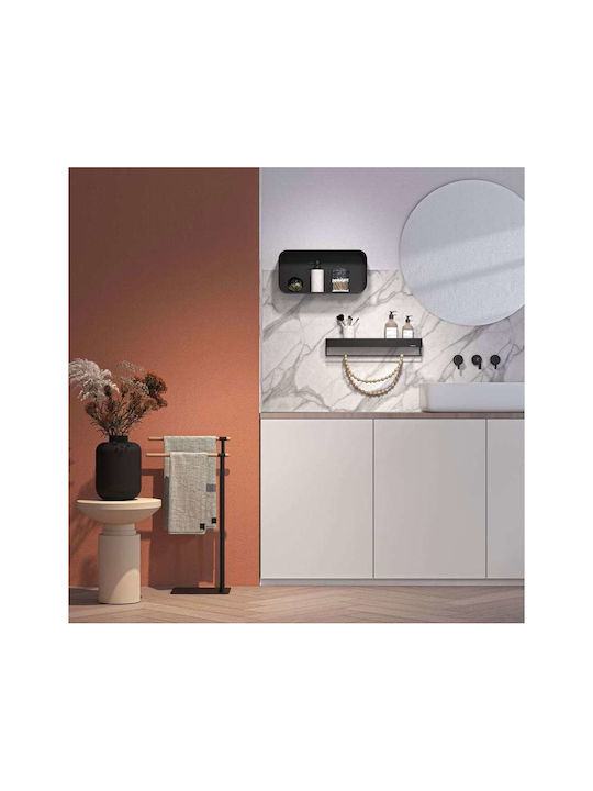 Sealskin Brix Double Floor Standing Bathroom Freestanding Towel Rack ​43x80cm Black