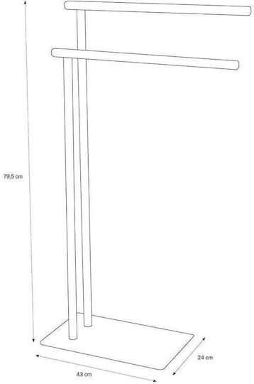 Sealskin Brix Double Floor Standing Bathroom Freestanding Towel Rack ​43x80cm Black
