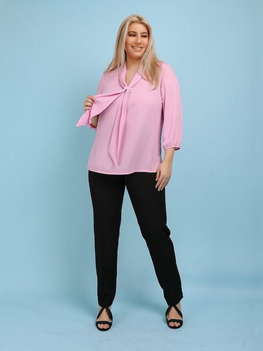 Women's Blouse with 3/4 Sleeve Pink