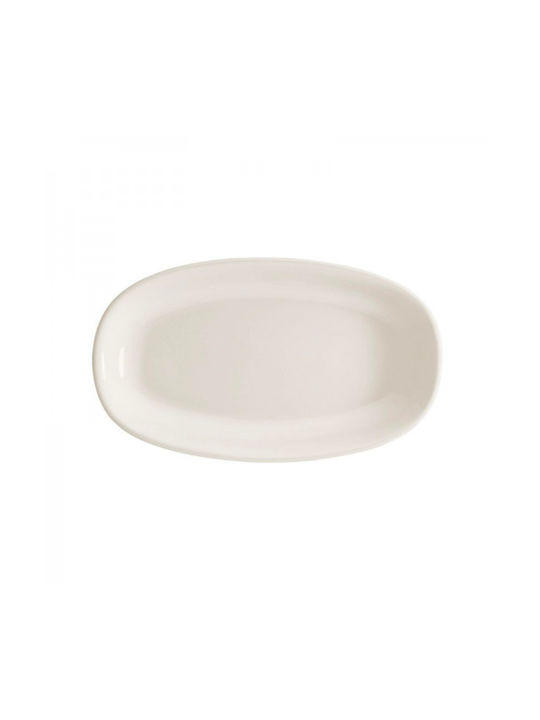 Bonna Platou de Servire Oval din Porțelan Albă 24x14buc 1buc