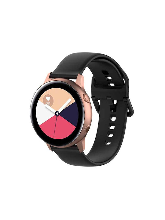 Curea Edman compatibilă cu Samsung Galaxy Watch Active 1/2/3, 20mm, S, negru